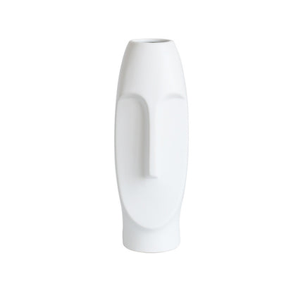 Tall Abstract Face Vase – Nordic Sculptural Ceramic Statement