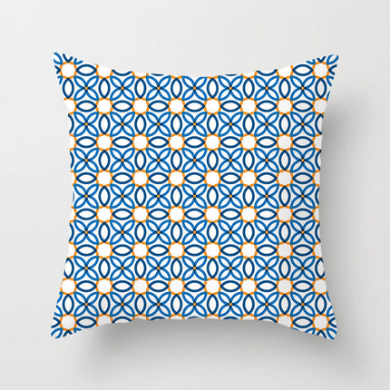 Geometric Cushion Covers Set | Colourful Peach Skin Pillows 45x45