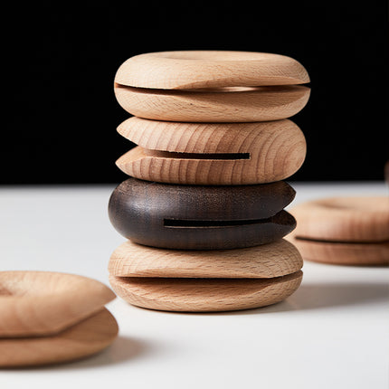 Wooden Donut Sealing Clips 🍩 – Light or Dark Wood