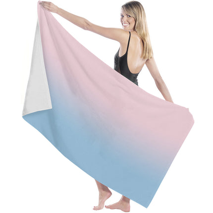 Ombre Quick-Dry Microfibre Bath Towel – Blue & Pink Gradient | Ikeame