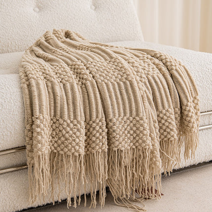 Nordic Tassel Throw Blanket | Luxury Sofa Cover Throw