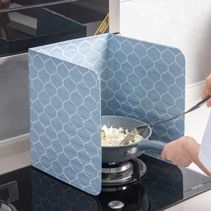High Temperature Resistant Oil Baffle – Blue Geometric Pattern | Ikeame