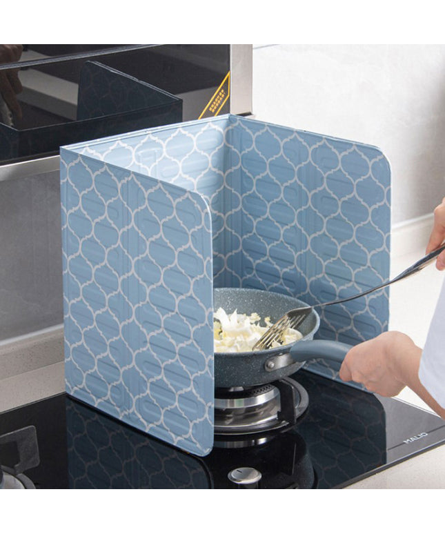 High Temperature Resistant Oil Baffle – Blue Geometric Pattern | Ikeame