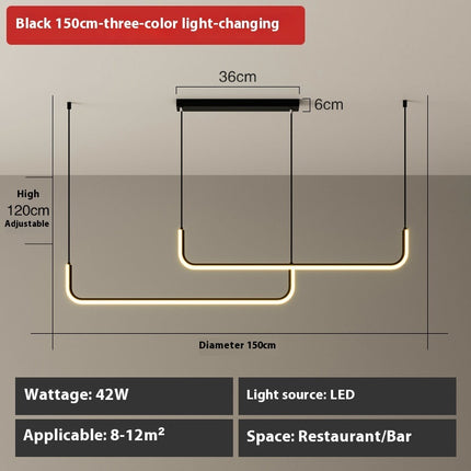 Minimalist LED Strip Chandelier – Modern Linear Pendant Light