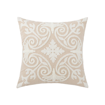 Nordic Embroidered Cushion Cover | Cotton Canvas Decorative Pillow