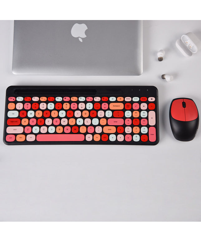 Skyscraper 888 Wireless Keyboard & Mouse Set – Colourful Desk Combo | Ikeame