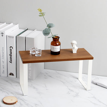 Japanese-Style Iron & Pine Desktop Storage Rack (Small / Large)