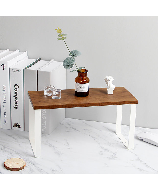 Japanese-Style Iron & Pine Desktop Storage Rack (Small / Large)