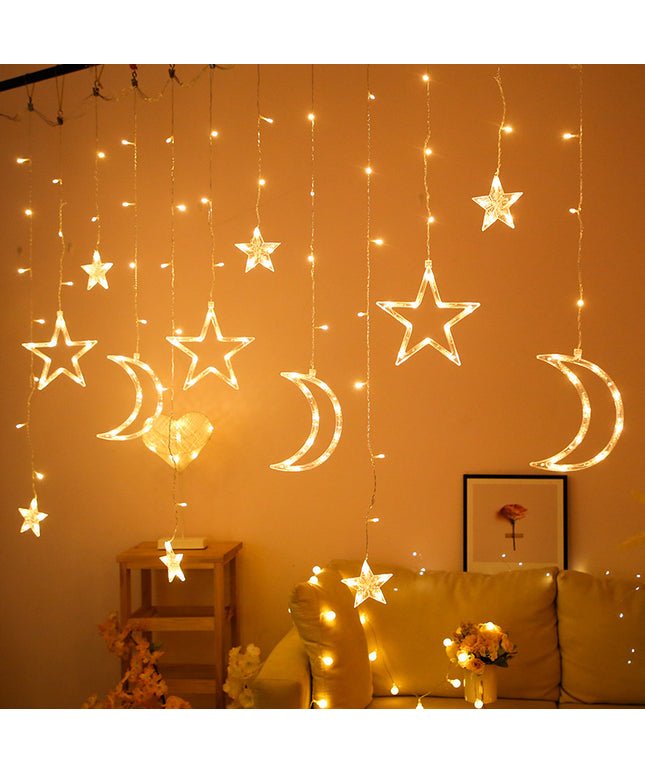 LED Stars & Moons String Lights – Warm White or Colourful | 3.5m