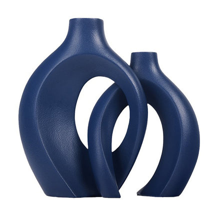 Interlocking Loop Ceramic Vase | Modern Sculptural Home Décor