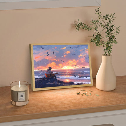 Decorative Painting Small Night Lamp Creative Photo Frame Table Decoration