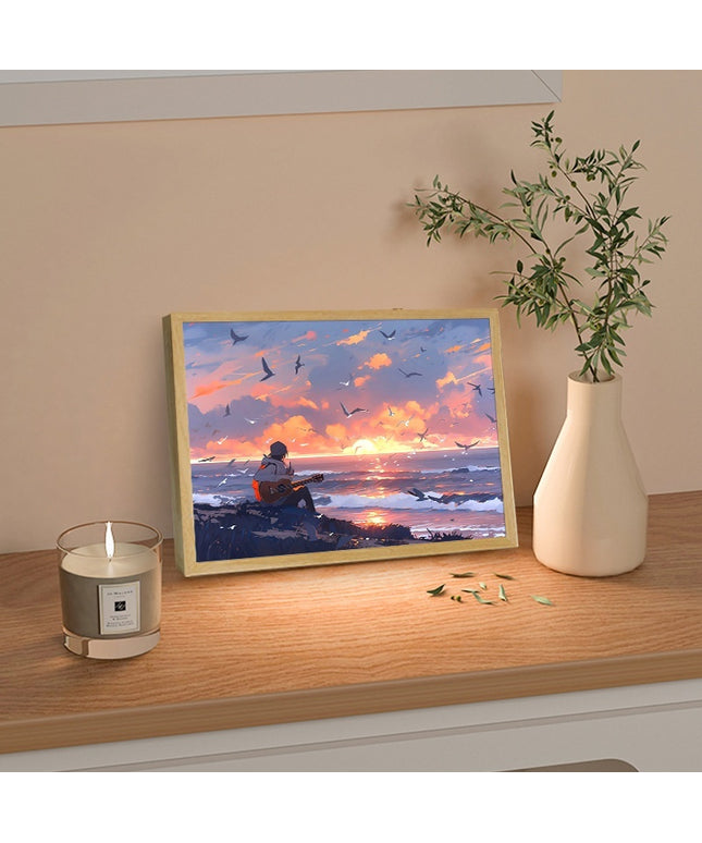 Decorative Painting Small Night Lamp Creative Photo Frame Table Decoration