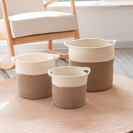 Handwoven Cotton Storage Basket Japanese Style Organiser