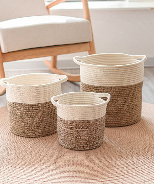 Handwoven Cotton Storage Basket Japanese Style Organiser