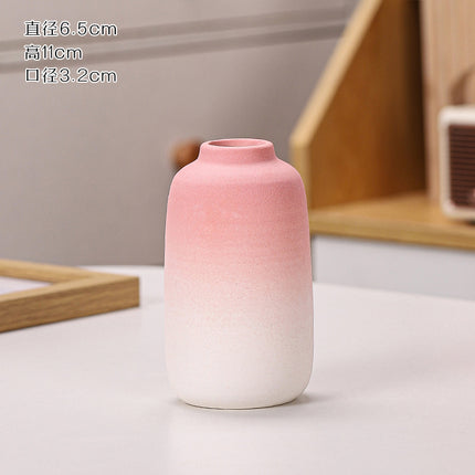 Gradient Macaron Ceramic Vase | Pastel Mini Decorative Vase
