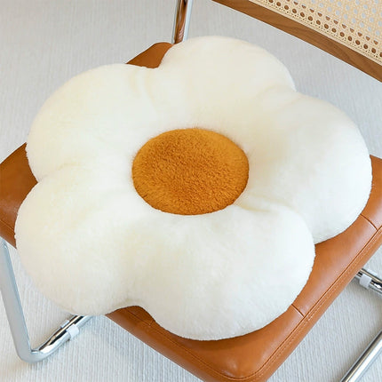 Flower Shaped Plush Cushion – Green or Black Petals | Super Soft Pillow
