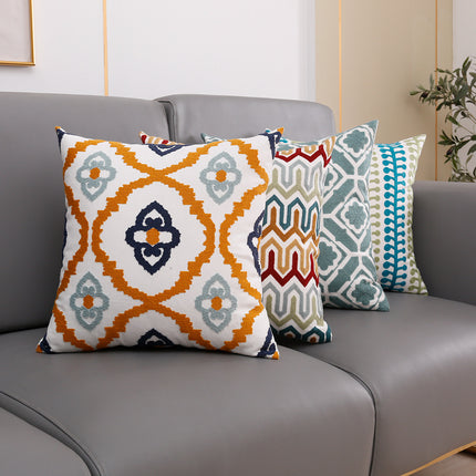 Embroidered Cushion Covers – Blue and Yellow or Rich Reds