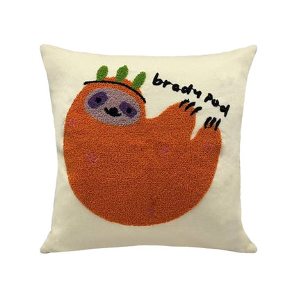 Animal Embroidered Cushion 45x45 | Decorative Animal Pillow