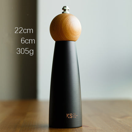 High-Quality Manual Salt & Pepper Grinder – Black Body with Wooden Head
