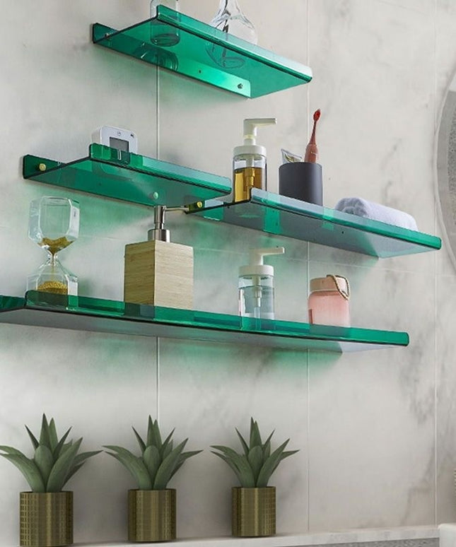 Transparent Colourful Storage Shelf – Punch-Free Organiser | Ikeame