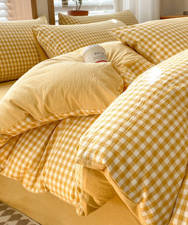 Cotton Bedding Set | Striped & Check Duvet Cover