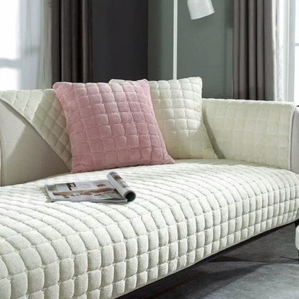 Anti-Slip Sofa Cover | Plush Fleece Couch Protector