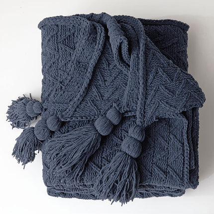 Super Soft, Luxury, Nordic Style Knitted Blanket with Tassels 🧶✨