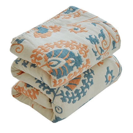 Cotton Gauze Summer Blanket | Floral Paisley Throw