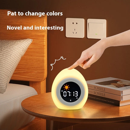 Silicone Alarm Clock with LED Light & Music – Rechargeable 9-Colour Mood Lamp