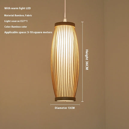 Internet Celebrity Bamboo Woven Dining Room Lantern Bamboo Artwork Chandelier