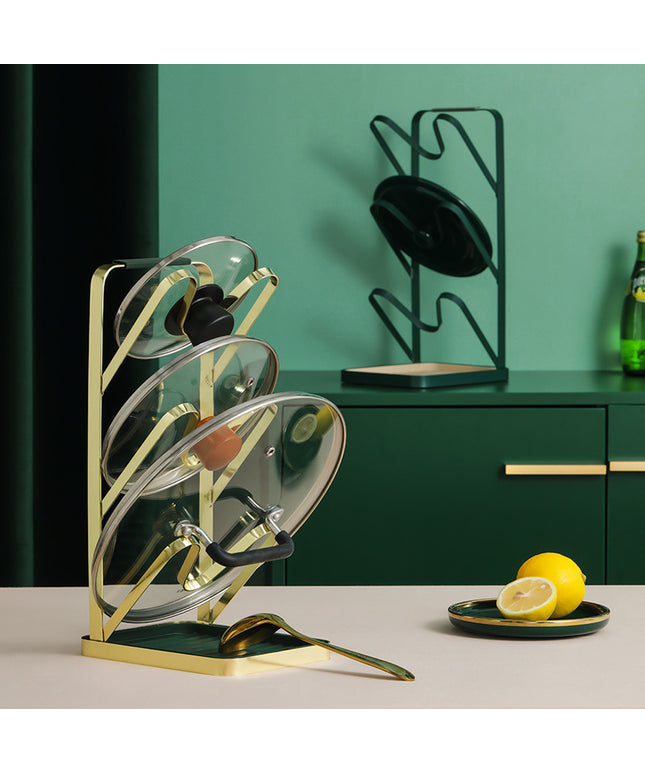 Punch-Free Pot Lid Rack | Kitchen Utensil & Spoon Organiser