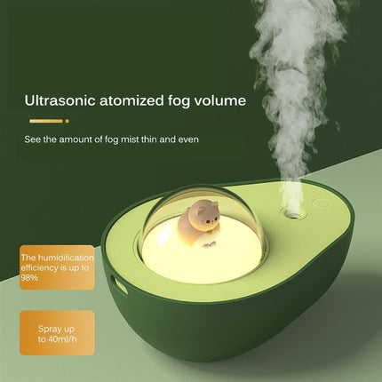 Avocado Mini Humidifier – USB Rechargeable Night Light Mist Sprayer | Ikeame