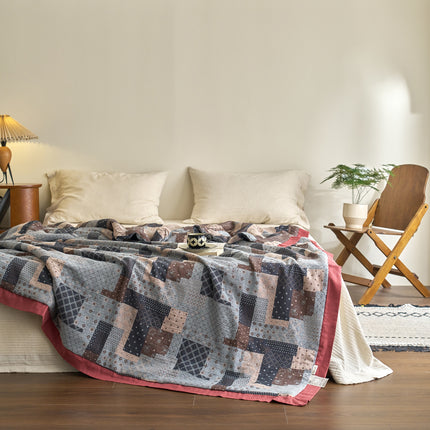 Cotton Summer Quilt | Reversible Jacquard Bedding Throw