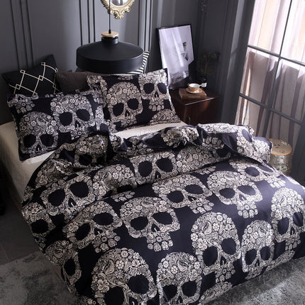 Skull Duvet Cover Set | Gothic Black Bedding