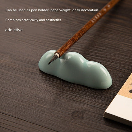 Cloud Celadon Ceramic Pen Holder – Elegant Desk Organiser