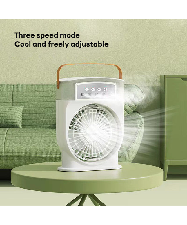 Portable USB Air Cooler Fan | Mist Cooling Fan with LED Light