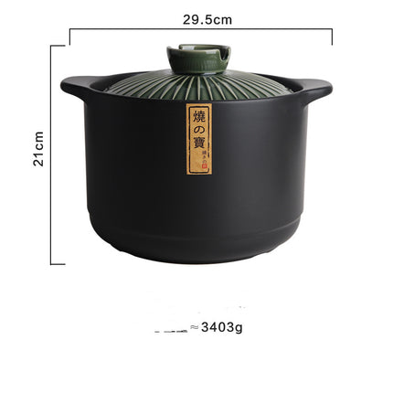 Black Ceramic Casserole Dish 🍲 – Indigo Blue or Amori Green Lid, 3 Sizes