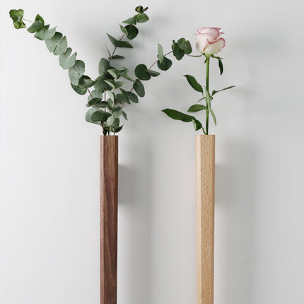 Japanese Wall Hanging Vase – Wooden Hydroponic Flower Display