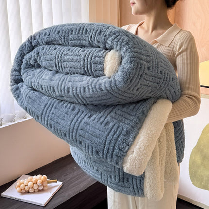 Double-layer jacquard lambswool thickened warm blanket – Trendy & Practical for Daily Living