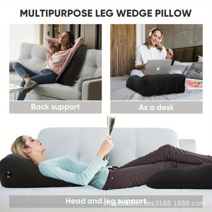 Calf Pillow Slope Leg Pad PVC Material Inflatable Leg Pillow Portable Soft Flocking