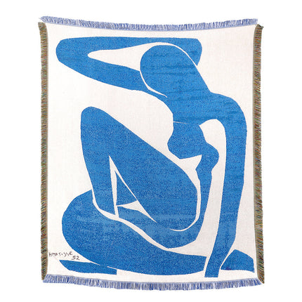 Blue Portrait Tapestry – Modern Decorative Woven Wall Art | Ikeame