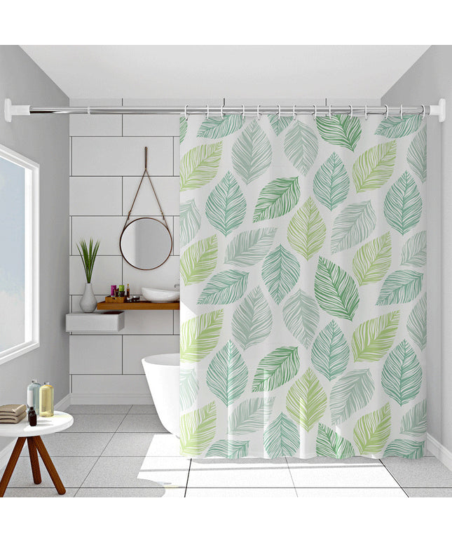 PEVA Banana Leaves Waterproof Shower Curtain — Modern Tropical