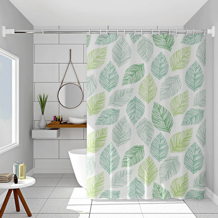 PEVA Banana Leaves Waterproof Shower Curtain — Modern Tropical