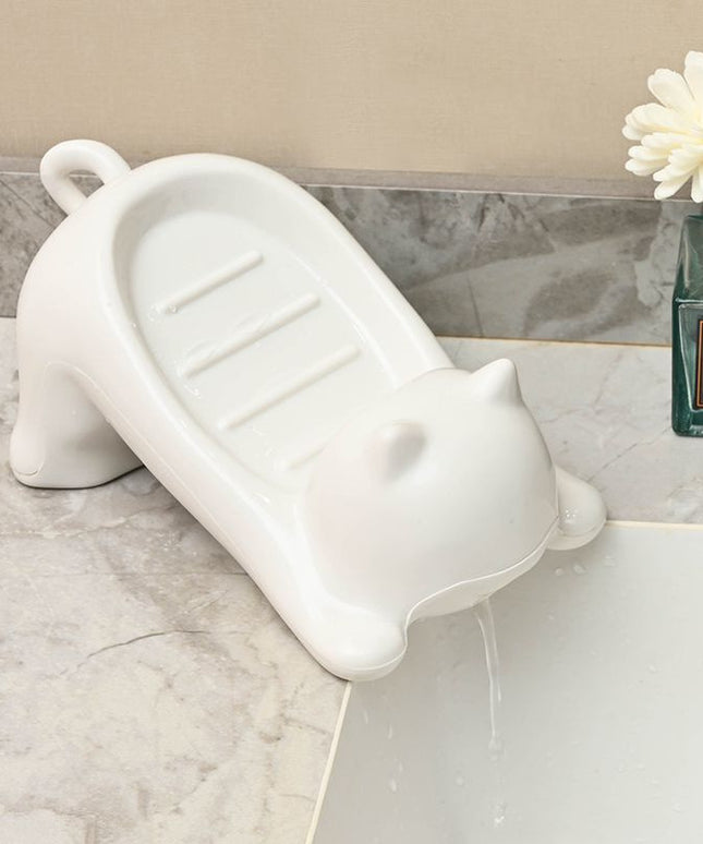 Cute Cat Plastic Soap Dish 🐱🫧