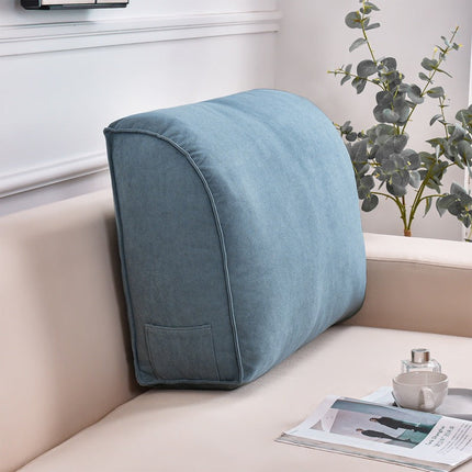 Supportive Backrest Pillow – Elegant Comfort in Smokey Grey, Luxury Blue and Pink