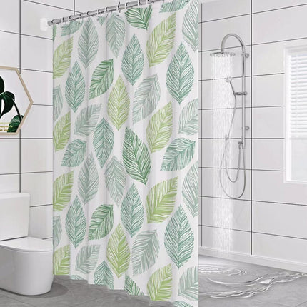 PEVA Banana Leaves Waterproof Shower Curtain — Modern Tropical