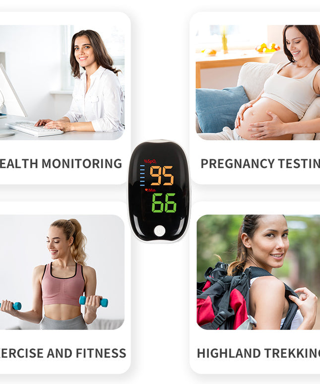 Portable Finger Clip Pulse Oximeter – Blood Oxygen & Heart Rate Monitor