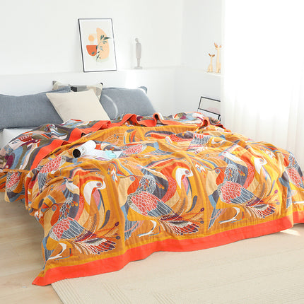 Pure Cotton Gauze Summer Quilt Thin Sofa Blanket Sheets