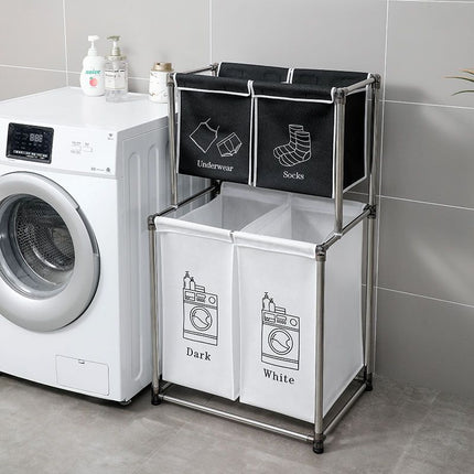 Double-Height Multi-Layer Laundry Storage Basket 🧺✨