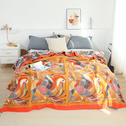 Pure Cotton Gauze Summer Quilt Thin Sofa Blanket Sheets